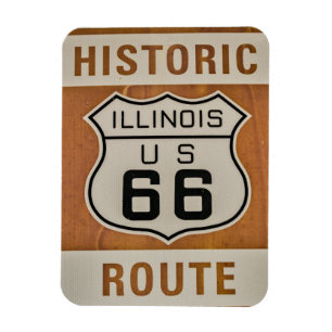 Íman Historic Route 66 in Illinois Magnet