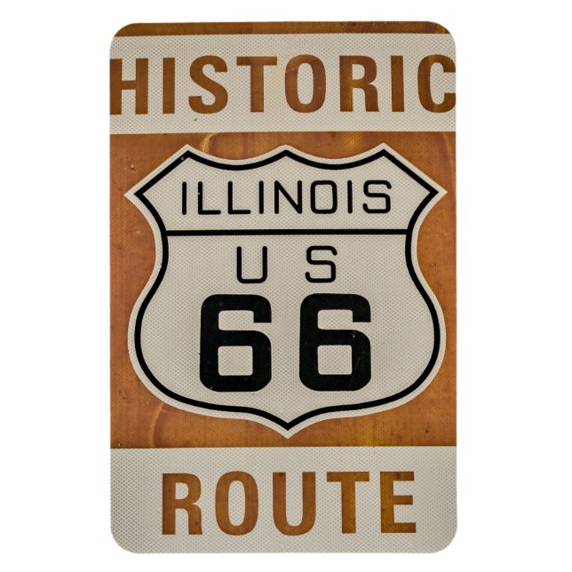 Íman Historic Route 66 in Illinois Magnet (Vertical)
