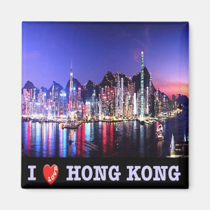 Íman HK - Hong Kong - I Love - Colage Mosaico