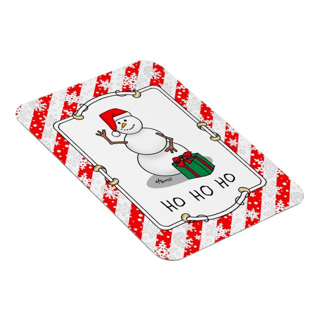 Íman Ho Ho Feliz Papais noeis de Natal Bonito Snowman (Lado Direito)