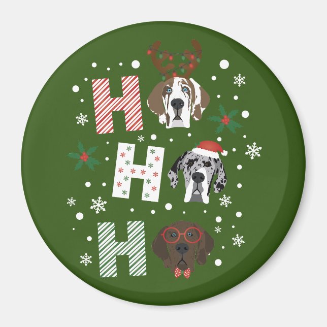 Íman Ho Ho Grande Dane Feliz Natal (Frente)