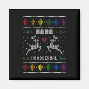 Íman Ho Ho Homoual Gay Xmas Orgulho de Natal Feio