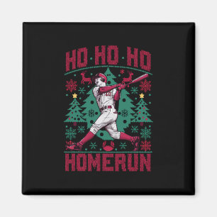 Íman Ho Homerun Baseball Febre Suéter de Natal Feio