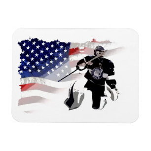 Íman Hockey Goalie e Bandeira dos EUA