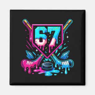 Íman Hockey Gotejamento 6 7 Número 67 Seis Sete Meme Ho