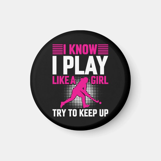 Íman Hockey Play Like a Girl (Frente)