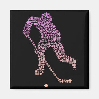 Íman Hockey Player Icon Hockey Player Gear _ Girls Ice