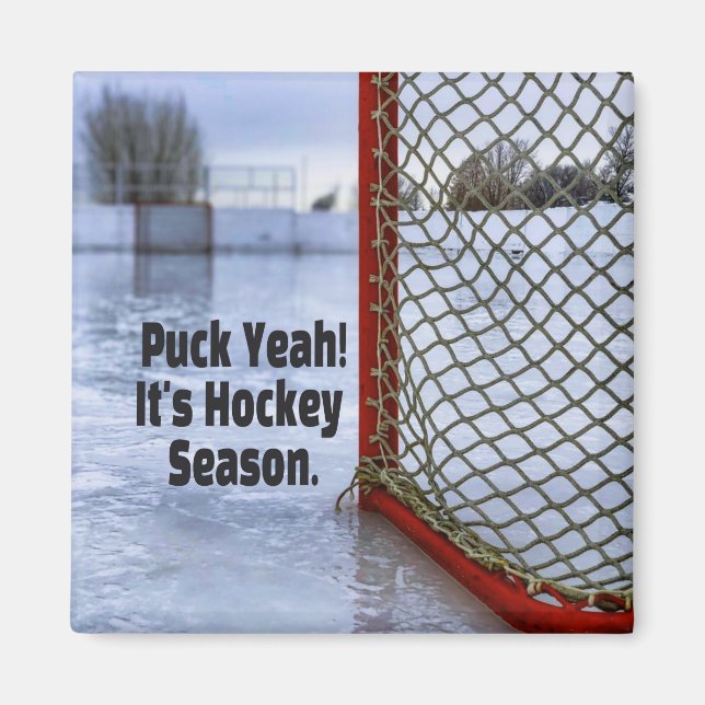 Íman Hockey Season Ice Frio Engraçado Humor Puck (Frente)