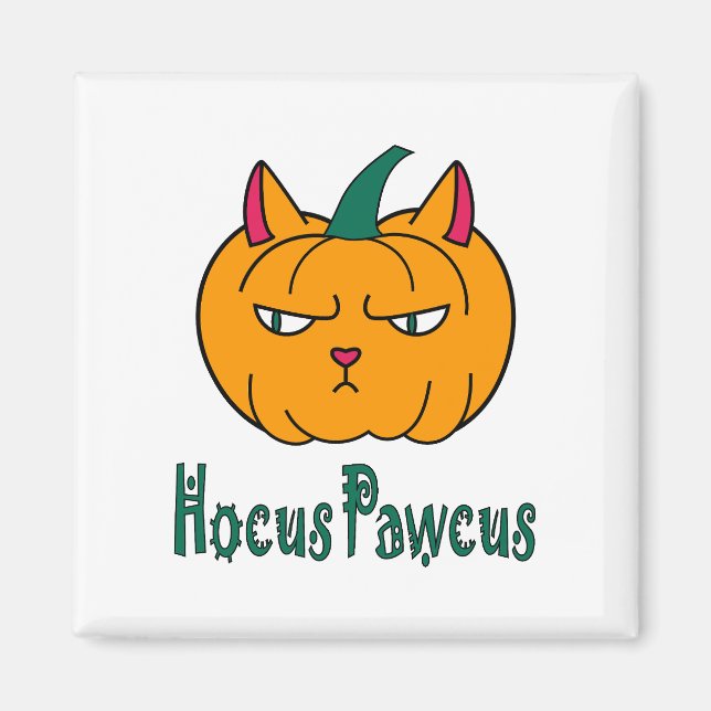 Íman Hocus pawcus Halloween abóbora gengibre magia (Frente)