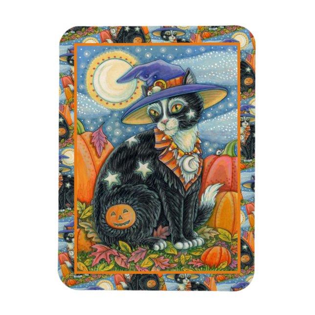 ÍMAN  HOCUS POCUS BLACK CAT WITCH & MOUSE HALLOWEEN (Vertical)
