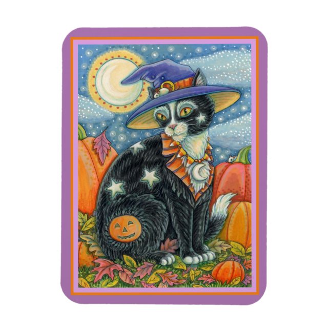 ÍMAN  HOCUS POCUS BLACK CAT WITCH & MOUSE HALLOWEEN (Vertical)