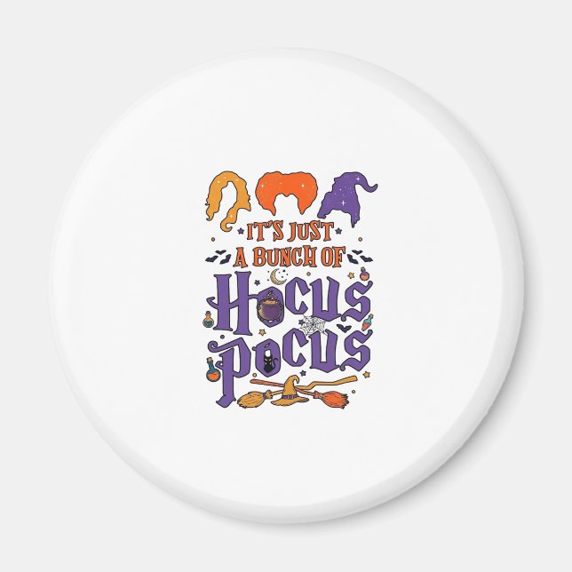 Íman Hocus Pocus Halloween Bruxas Caldeirão Vassoura Ga (Frente)