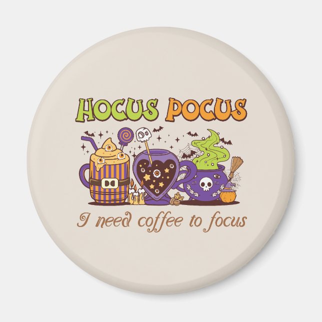Íman Hocus Pocus - Preciso De Café Para Focar (Frente)