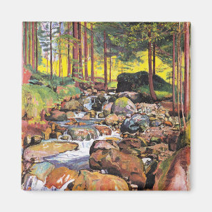 Íman Hodler - Floresta com um Fluxo de Montanha, arte f
