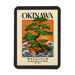 Íman Hokusai Grande Onda Retro Japonês Arte Bonsai de O