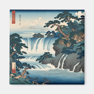 Íman Hokusai Ukiyo-e Japan Waterfall Blue