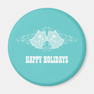 Íman Holiday Bells and Swirls Magnet, Aqua