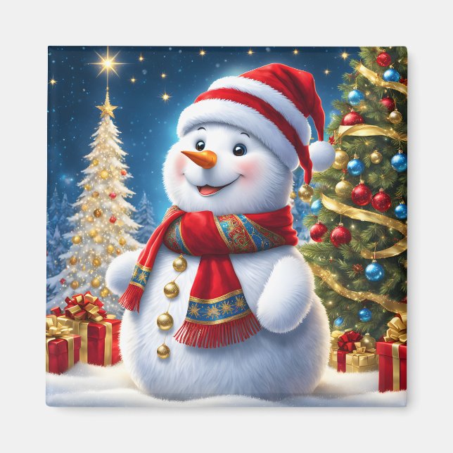 Íman Holiday Snowman Magnet (Frente)