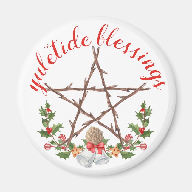 Íman Holiday Yuletide Twig Pentacle Wicca Sabbat (Frente)