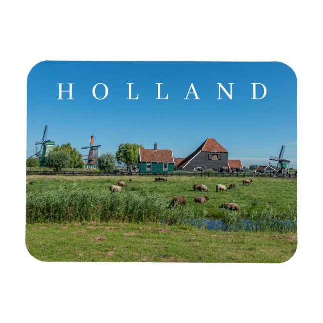 Íman Holland Zaanse Schans vê imã de geladeira (Horizontal)