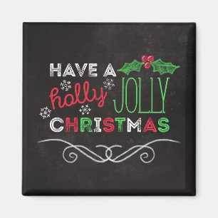 Íman Holly Jolly Christmas Rustic Chalkboard