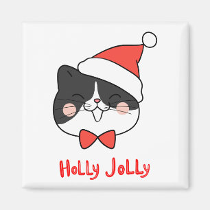 Íman Holly Jolly Cute Kawaii Papais noeis Cat