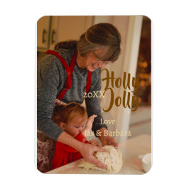 Íman Holly Jolly family holiday photo beige year naboho