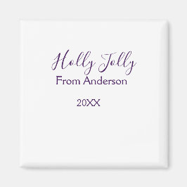 Íman Holly Jolly holidays add name family year purple s