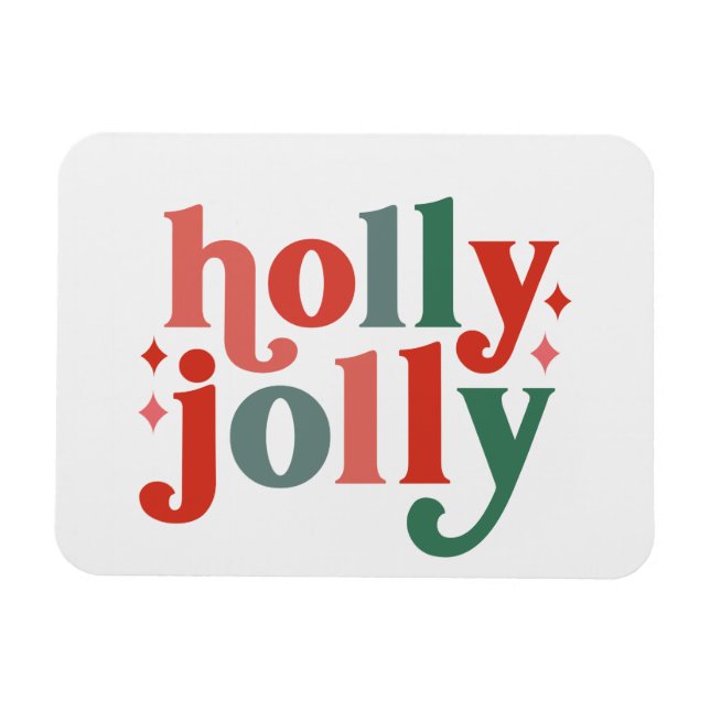 Íman Holly Jolly - Tipografia de Feriados Retroativos (Horizontal)