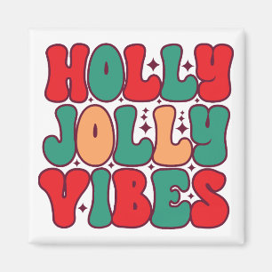 Íman Holly Jolly Vibes Retro Groovy Feriados de Natal