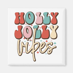 Íman Holly Jolly Vibes Retro Groovy Feriados de Natal