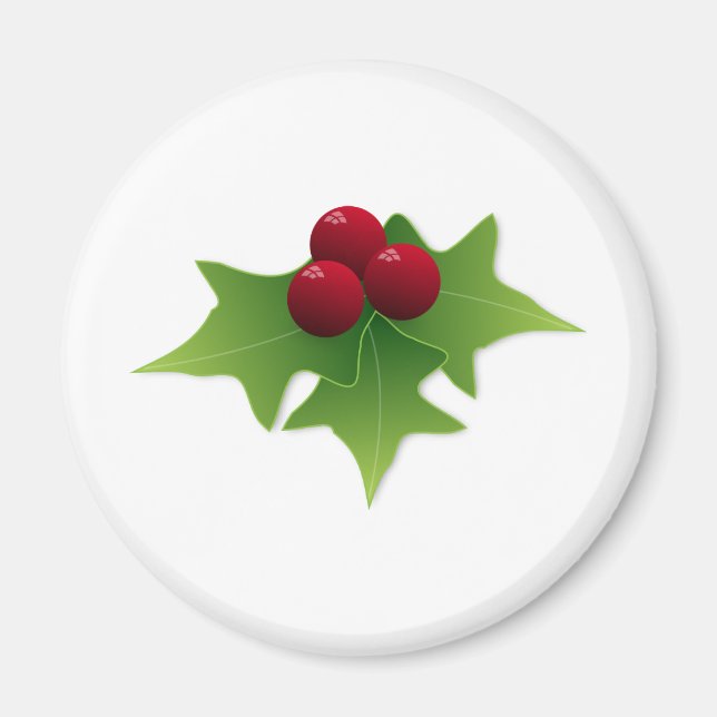 Íman Holly Leaf com Berries (Frente)