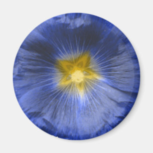 Íman Hollyhock Flower BeauBonito Magnético Azul