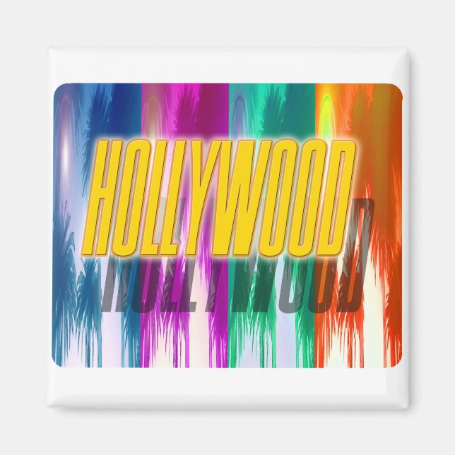 Íman "Hollywood" Palms Coloridas Magnet (Frente)