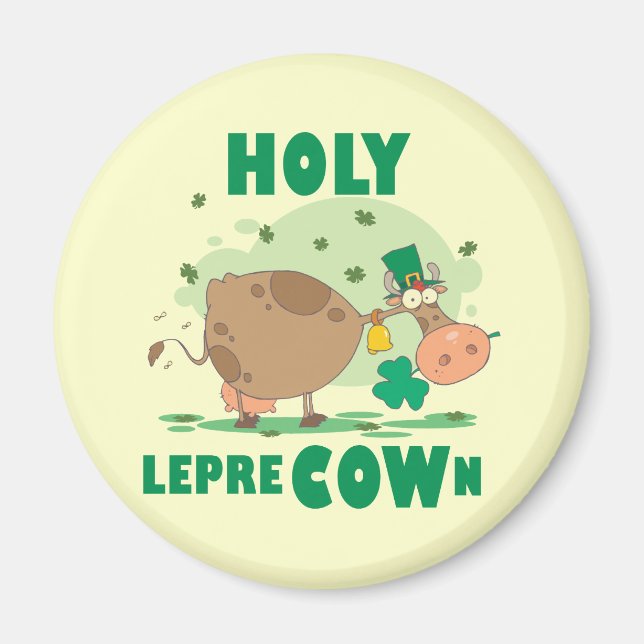 Íman HOLY LepreCOWn T-shirts e presentes (Frente)