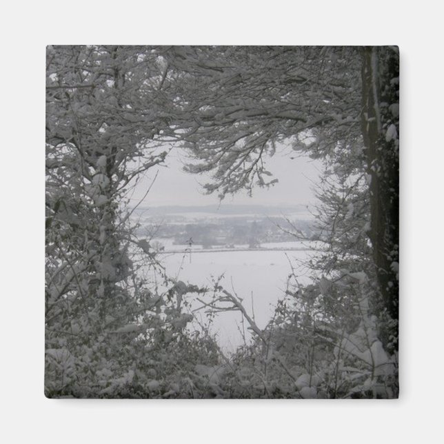 Íman Home For The Holidays Love Snow Heart Photo (Frente)