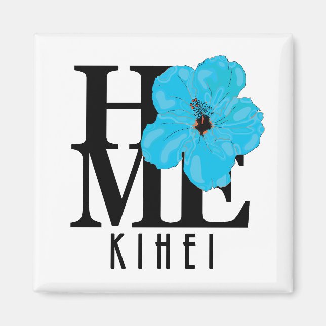Íman HOME Kihei Hawaii Blue Hibiscus (Frente)