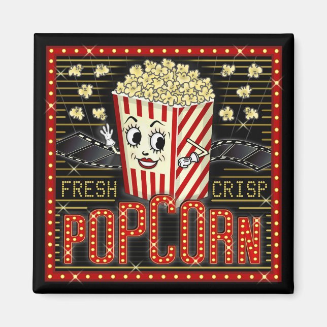 Íman Home Page da Marquear do Cinema Popcorn Personaliz (Frente)