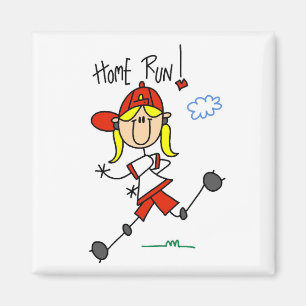 Íman Home Run Girls Softball T-shirts e presentes