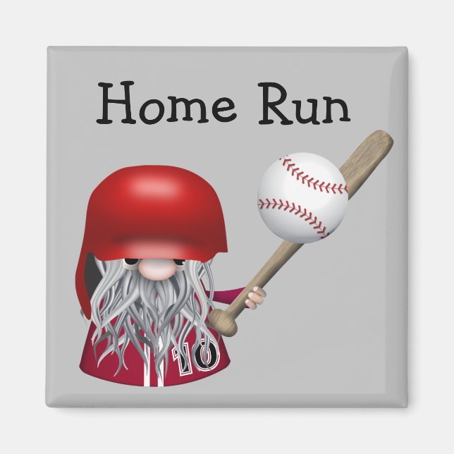 Íman Home Run Gnome Baseball (Frente)