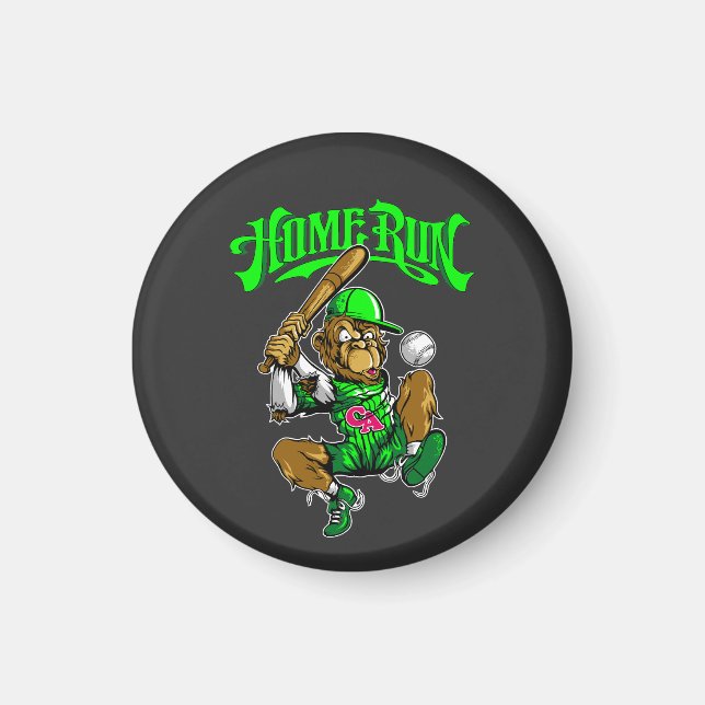 Íman Home Run Monkey Baseball não é necessário, uma tra (Frente)