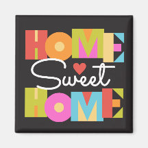 Home Sweet Home Magnet - Letras de blocos de cores