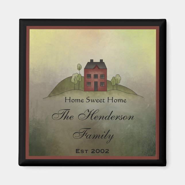 Íman Home Sweet Home Square Imã de geladeira (Frente)