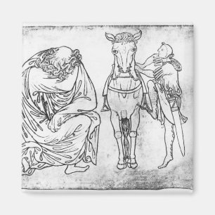 Íman Homem assentado, cavaleiro que monta seu cavalo