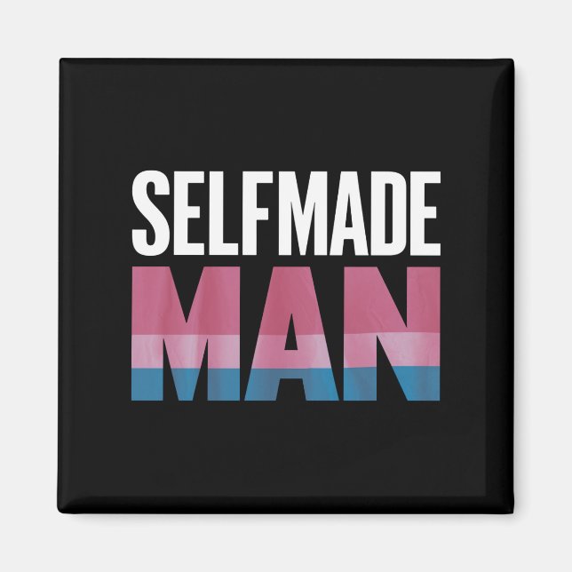 Íman Homem Autodidacta Transgênero Bandeira do Orgulho  (Frente)