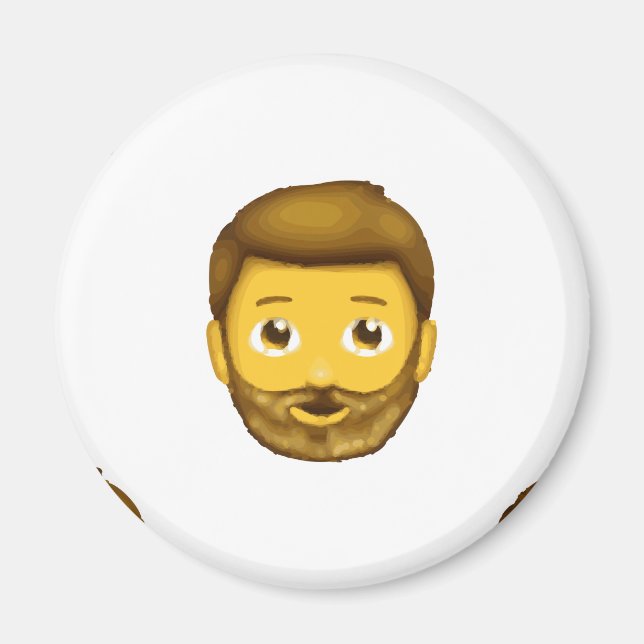 Íman homem barbudo emoji (Frente)