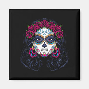 Íman Homem Caveira de Açúcar Senhora - La Calavera Catr