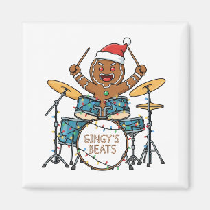 Íman Homem de Biscoito de gengibre Baterista Natal Dive