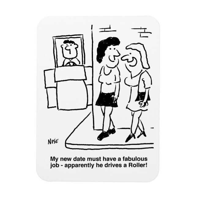 Íman Homem dirigindo um rolo compressor Cartoon engraça (Vertical)