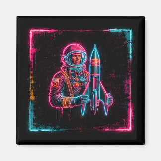 Íman Homem Foguete Astronauta Arte